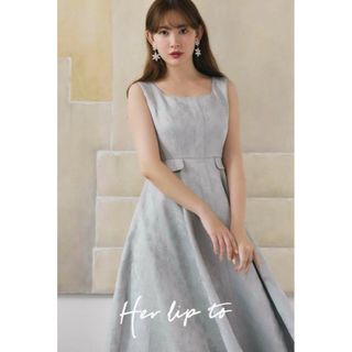 Her lip to - Classic Floral Jacquard Dress  herlipto