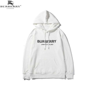 バーバリー(BURBERRY)のBURBERRY  ロゴ　スウェットパーカー(Lサイズ)ホワイト【新品】(Tシャツ/カットソー(七分/長袖))
