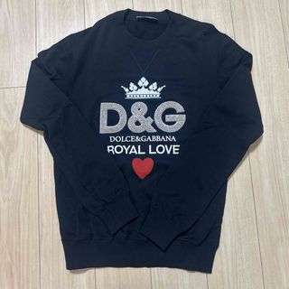 DOLCE&GABBANA コットン ロゴ ラインストーン スウェットシャツ