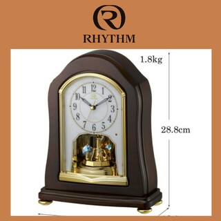 リズム(RHYTHM)の訳あり 新品 電波時計 インテリア 置き時計 リズム時計 スワロフスキー(置時計)