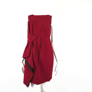 ダイアグラム グレースコンチネンタル ワンピース ドレス ノースリーブ XS 赤(ひざ丈ワンピース)