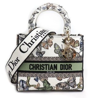 Christian Dior クリスチャンディオール ドゥ ジュイ メキシコ エンブロイダリー 2Wayショルダーバッグ Lady D-Lite バッグ ミディアム ホワイト マルチカラー M0565OESR_M20E レディース【中古】【美品】