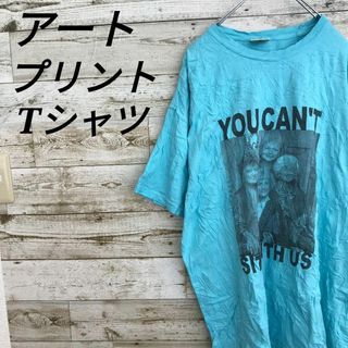 【k4540】USA古着ビンテージメッセージプリント半袖Tシャツカットソーアート(Tシャツ/カットソー(半袖/袖なし))