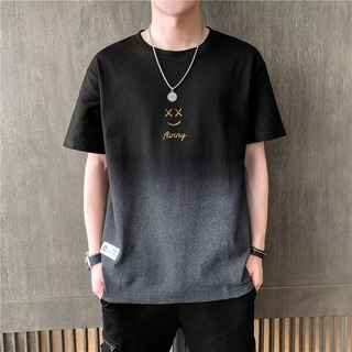 【新品】グラデーションTシャツ メンズ Mサイズ ブラック 綿100％(Tシャツ/カットソー(半袖/袖なし))