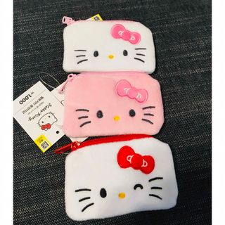 韓国ダイソー限定 DAISO キティちゃん　ポーチ3点セット(コインケース)