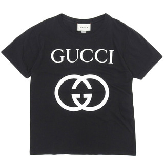 Gucci - 【本物保証】 超美品 グッチ GUCCI Tシャツ インターロッキングG 493117 X3Q35 Mサイズ メンズ ロゴ インナー コットン ブラック 黒