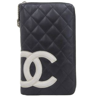 シャネル(CHANEL)の【本物保証】 シャネル CHANEL カンボンライン オーガナイザー 13番台 A48860 ココマーク ラウンドファスナー財布 パスポートケース シール(財布)