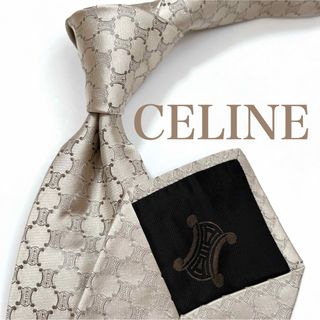 セリーヌ(celine)の新品未使用品 セリーヌ ネクタイ ハイブランド マカダム柄 トリオンフ 光沢(ネクタイ)