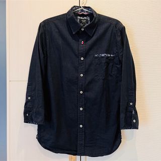 ビームス(BEAMS)の値下げ　ビームス　ネイビー　7分丈　メンズ　シャツ　Mサイズ(シャツ)