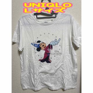 ユニクロ(UNIQLO)のUNIQLO ミッキーマウス　レディース　Tシャツ　L  ヨレ、黄ばみなく美品(Tシャツ(半袖/袖なし))