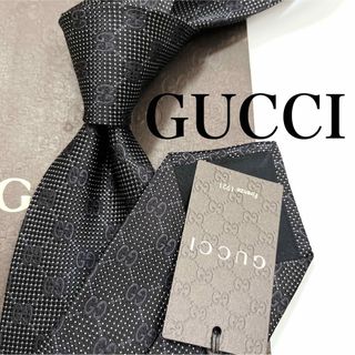 Gucci - 新品タグ付き グッチ ネクタイ ハイブランド GG柄 インターロッキング 光沢