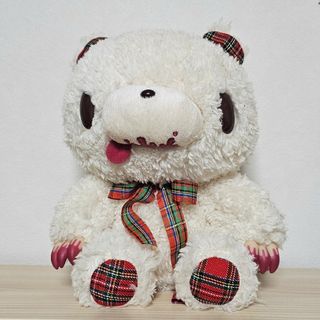 グルーミー クリスマス チェック柄 リボン ぬいぐるみ ホワイト