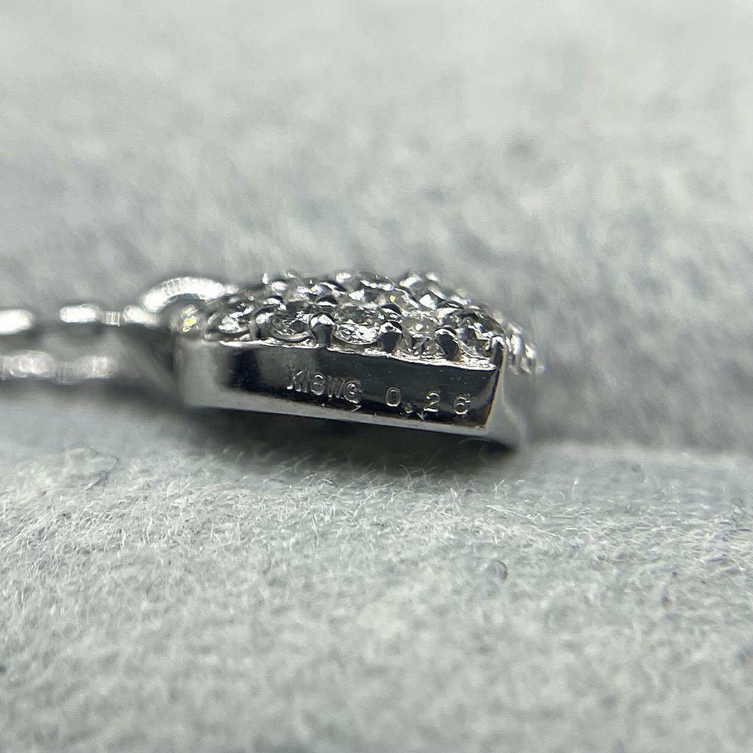 JE59★高級 ダイヤモンド0.26ct K18WG ネックレス レディースのアクセサリー(ネックレス)の商品写真