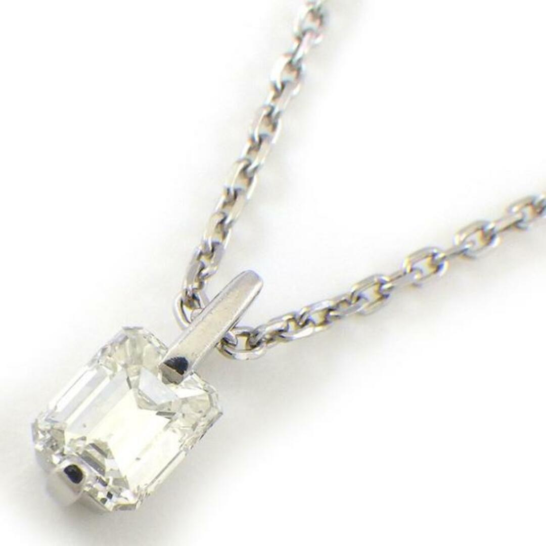 【ダイヤモンド】 ネックレス 1ポイント エメラルドカット ダイヤモンド 0.4ct PT900 PT850 【中古】 レディースのアクセサリー(ネックレス)の商品写真