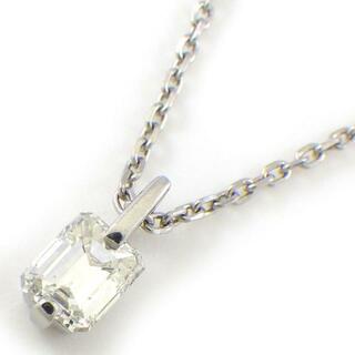 【ダイヤモンド】 ネックレス 1ポイント エメラルドカット ダイヤモンド 0.4ct PT900 PT850 【中古】(ネックレス)