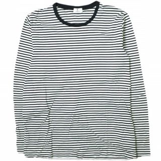 エディフィス(EDIFICE)のEDIFICE エディフィス 日本製 トリムボーダーロングスリーブTシャツ 46 NAVY/WHITE 長袖 トップス【中古】【EDIFICE】(Tシャツ/カットソー(七分/長袖))