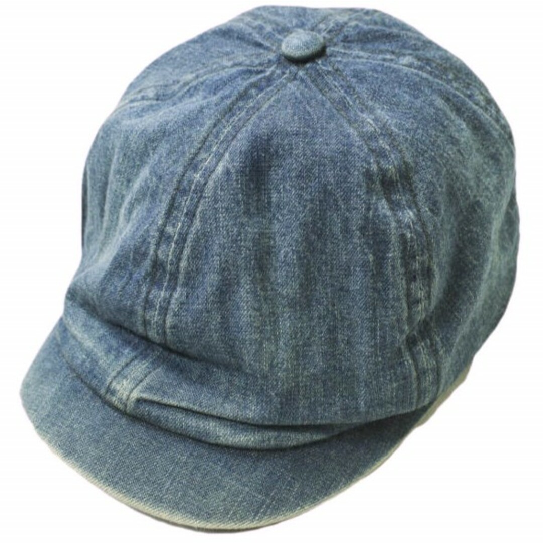 RRL(ダブルアールエル)のRRL ダブルアールエル DENIM NEWSBOY CAP デニムニュースボーイキャップ 782666633001 M(58cm) インディゴ Double RL ダメージ加工 キャスケット 帽子【中古】【RRL】 メンズの帽子(キャスケット)の商品写真