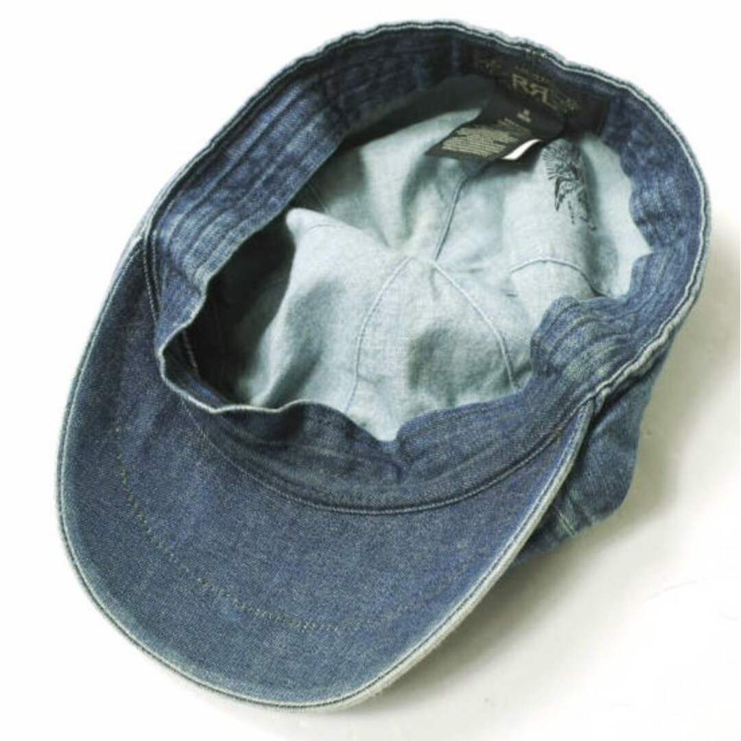 RRL(ダブルアールエル)のRRL ダブルアールエル DENIM NEWSBOY CAP デニムニュースボーイキャップ 782666633001 M(58cm) インディゴ Double RL ダメージ加工 キャスケット 帽子【中古】【RRL】 メンズの帽子(キャスケット)の商品写真