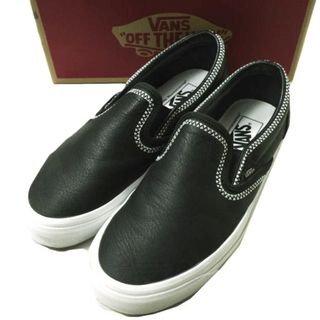 VANS - VANS x WHITE MOUNTAINEERING バンズ ホワイトマウンテニアリング 23SS 別注 UA CLASSIC SLIP-ON 98 DX レザースリッポン VN0A3JEXBMX US9(27cm) BLACK/TRUE WHITE スニーカー シューズ【中古】【VANS × WHITE MOUNTAINEERING】