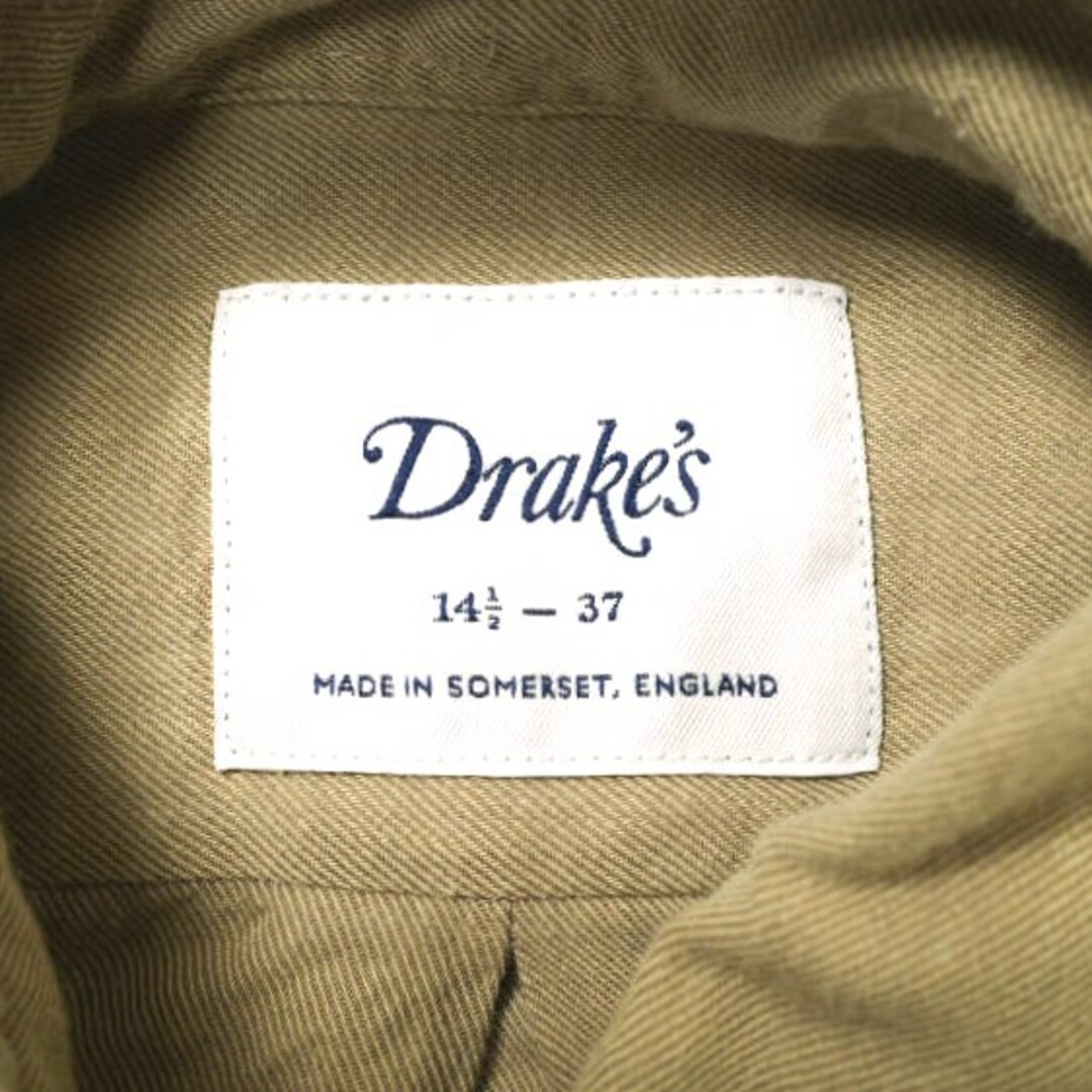 DRAKES(ドレイクス)のDrake's x BEAMS F ドレイクス ビームスエフ 別注 イギリス製 ツイルボタンダウンシャツ 21-11-0063-087 37(141/2) カーキ 長袖 トップス【中古】【Drake's × BEAMS F】 メンズのトップス(シャツ)の商品写真