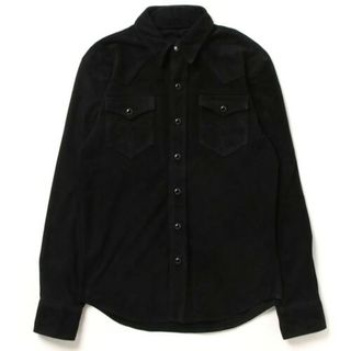 ダブルアールエル(RRL)のRRL ダブルアールエル スリムフィット スエードウエスタンシャツジャケット RUNWAYモデル MNRRWOV16820250 M BLACK 革ジャン Double RL 定価279,400円 アウター【新古品】【中古】【RRL】(レザージャケット)