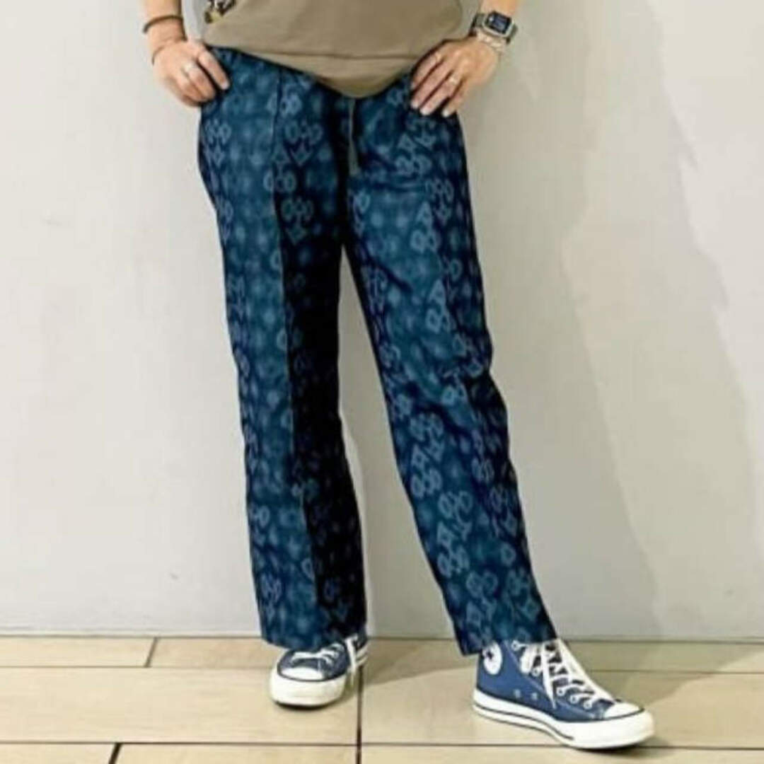 maturely マチュアリー 21AW Kasuri Print Pants カスリプリントパンツ 13-24-1040-803 ONE SIZE BLUE BEAMS イージー ボトムス【中古】【maturely】 レディースのパンツ(カジュアルパンツ)の商品写真