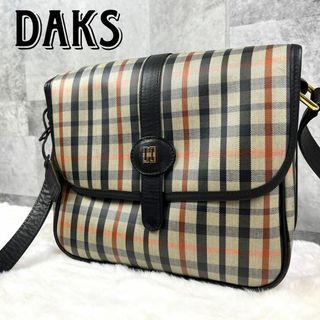 ダックス(DAKS)のDAKS ダックス ハウスチェック ショルダーバッグ レザーコンビ チャーム(ショルダーバッグ)