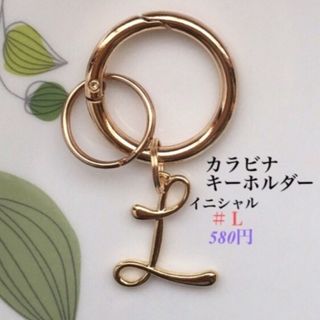 カラビナキーホルダーイニシャル　ハンドメイド　キーリング　キーホルダー(キーホルダー)