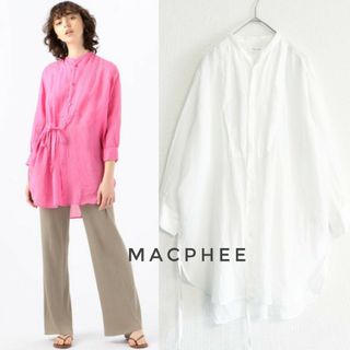 MACPHEE マカフィー ラミーオーバー ラップシャツ 白 36 リネンシャツ