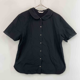 CHILD WOMAN - CHILD WOMAN チャイルドウーマン レディース 半袖シャツ/ブラウス ブラック 丸襟 コットン