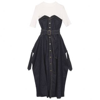 アメリヴィンテージ(Ameri VINTAGE)の(5/30まで)DENIM UNIFY DRESS デニムワンピース アメリ(ロングワンピース/マキシワンピース)