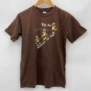 parkies パーキーズ ブラウン くま プリントロゴ メンズ Tシャツ（半袖）(Tシャツ/カットソー(半袖/袖なし))