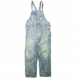 ダブルアールエル(RRL)のRRL ダブルアールエル WESTCOTT REPAIRED DENIM OVERALLS リペア加工 デニムオーバーオール 782911178001 M インディゴ オールインワン Double RL ジャンプスーツ ツナギ【中古】【RRL】(サロペット/オーバーオール)