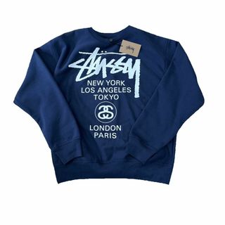 ステューシー(STUSSY)のステューシー/STUSSY/メンズ/クルーネックスウェット/WORLD TOUR CREW/コットン×ポリエステル/ネイビー/#M【SA7719】(スウェット)