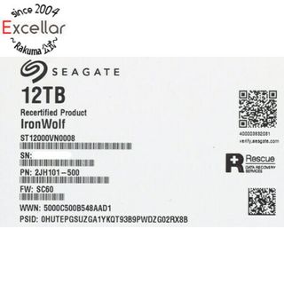 シーゲイト(SEAGATE)のSEAGATE製HDD　ST12000VN0008　12TB SATA600 7200(PC周辺機器)