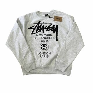 ステューシー(STUSSY)のステューシー/STUSSY/メンズ/クルーネックスウェット/WORLD TOUR CREW/コットン×ポリエステル/ASH HEATHER/#L【SA7720】(スウェット)