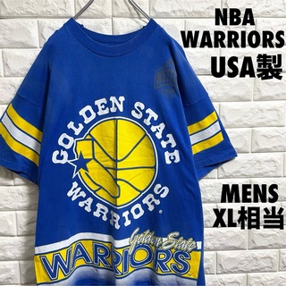 90s USA製　NBA WARRIORS 半袖Tシャツ　メンズXLサイズ相当(Tシャツ/カットソー(半袖/袖なし))