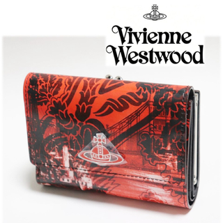 ヴィヴィアンウエストウッド(Vivienne Westwood)の《ヴィヴィアンウエストウッド》新品 メタルオーブ付 レザーがま口3つ折り財布(財布)