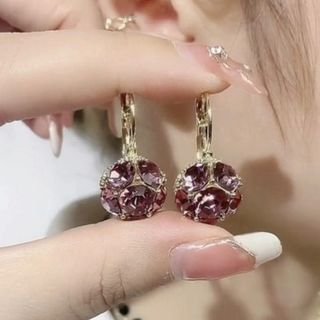 ♥️人気商品♥️フープ  ピアス  レディース  大きめ  パープル  (ピアス)