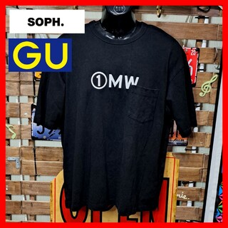SOPH.×GU ソフ　ジーユー　胸ポケット　半袖Tシャツ　ブラック　L(Tシャツ/カットソー(半袖/袖なし))