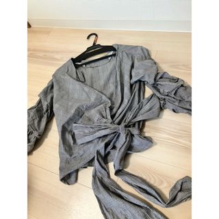 ザラ(ZARA)のZARAカシュクールブラウス グレンチェック(シャツ/ブラウス(長袖/七分))