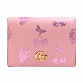 グッチ(Gucci)のグッチ GUCCI 二つ折り財布 レザー ピンク レディース 456126 送料無料【中古】 55652f(財布)