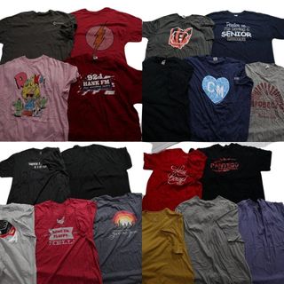 古着卸 まとめ売り カラーmix プリント 半袖Tシャツ 19枚セット (メンズ 2XL ) 企業系 MT0957(その他)