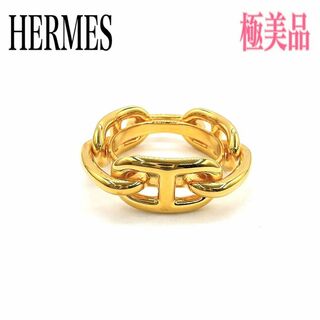 Hermes - 【極美品】HERMES エルメス スカーフリング シェーヌダンクル ゴールド系