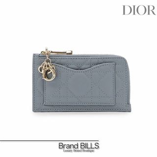 Christian Dior - 未使用品 クリスチャン ディオール Lady Dior Cosmos ジップ カードホルダー カナージュ クラウドブルー ラムスキン ゴールド金具