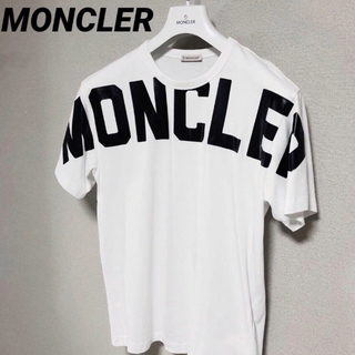 モンクレール(MONCLER)のモンクレール　MONCLER ビッグロゴ　Tシャツ　ホワイト　美品　国内正規品(Tシャツ/カットソー(半袖/袖なし))