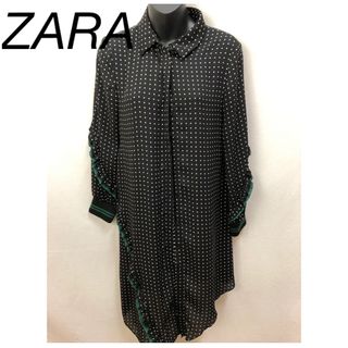 ザラ(ZARA)のZARA WOMAN アシンメトリードットシャツ(シャツ/ブラウス(長袖/七分))