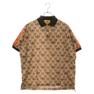 グッチ(Gucci)のGUCCI グッチ ×ADIDAS GG SHIRT アディダス GG柄 ポロシャツ ブラウン 700497 XJE1M(ポロシャツ)