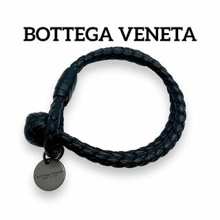 ボッテガヴェネタ(Bottega Veneta)の✨美品✨ ボッテガヴェネタ ブレスレット 編み込み レザー ブラック 824(ブレスレット)