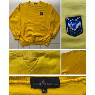 ポロラルフローレン(POLO RALPH LAUREN)の美品 80s 90s POLO ラルフローレン UNI CREST yellow(スウェット)